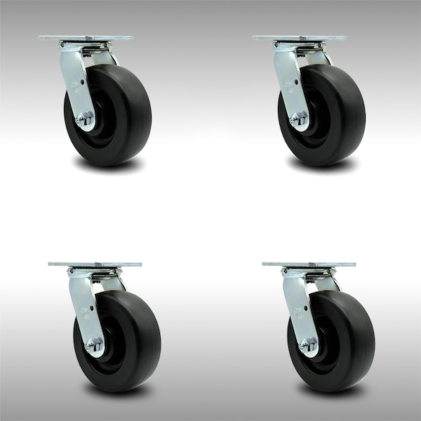 6 Inch SS Polyolefin Swivel Caster Set with Ball Bearing and Swivel Lock SCC